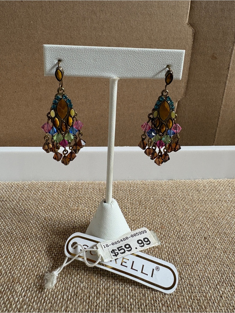 Sorrelli Multicolor Crystal Chandelier Earrings - Gold Tone